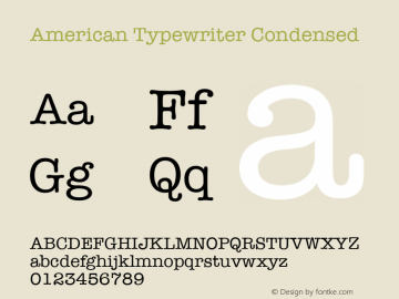 American Typewriter Condensed 16.0d2e4图片样张