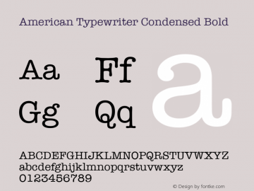 American Typewriter Condensed Bold 16.0d2e4图片样张