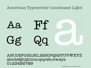 American Typewriter Condensed Light 16.0d2e4图片样张