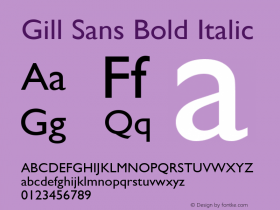 Gill Sans Bold Italic 16.0d1e1图片样张