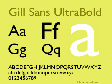 Gill Sans UltraBold 图片样张