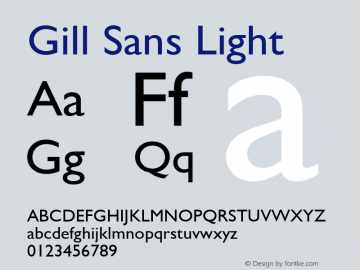 Gill Sans Light 16.0d1e1图片样张