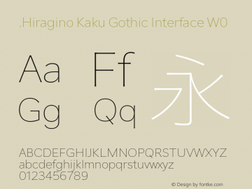 .Hiragino Kaku Gothic Interface W0 17.0d1e30图片样张