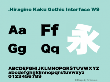 .Hiragino Kaku Gothic Interface W9 17.0d1e39图片样张