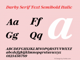 Darby Serif Text Semibold Italic Version 1.000图片样张