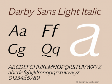 Darby Sans Light Italic Version 1.1 2014图片样张