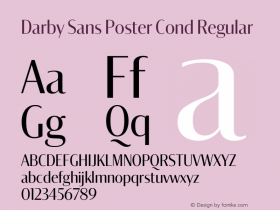 Darby Sans Poster Cond Regular Version 1.001;hotconv 1.0.109;makeotfexe 2.5.65596图片样张