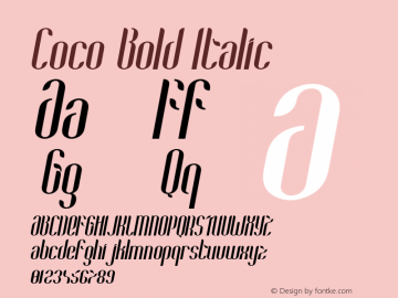 Coco-BoldItalic Version 1.000;PS 001.001;hotconv 1.0.56图片样张