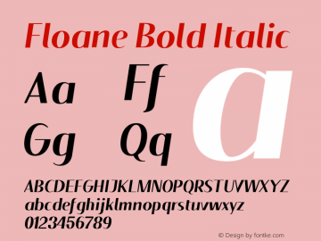 Floane Bold Italic Version 1.000;PS 001.000;hotconv 1.0.88;makeotf.lib2.5.64775图片样张