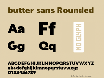butter sans Rounded Version 1.000;hotconv 1.0.109;makeotfexe 2.5.65596图片样张