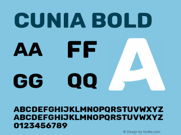 Cunia-Bold Version 1.00 February 21, 2019, initial release图片样张