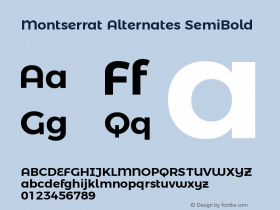 Montserrat Alternates SemiBold Version 4.000;PS 004.000;hotconv 1.0.88;makeotf.lib2.5.64775图片样张