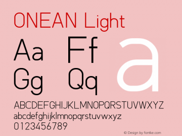 ONEAN Light Version 1.000;hotconv 1.0.109;makeotfexe 2.5.65596图片样张