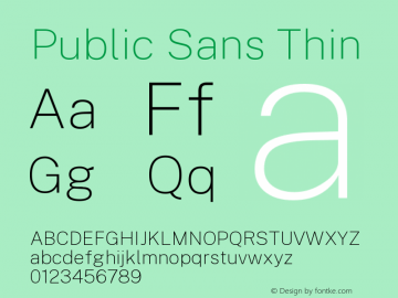 Public Sans Thin Version 1.007图片样张