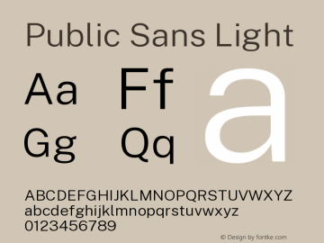 Public Sans Light Version 1.007图片样张