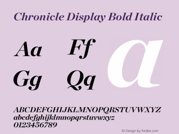 Chronicle Display Bold Italic Version 1.301图片样张