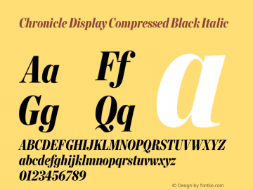 Chronicle Display Compressed Black Italic Version 1.301图片样张