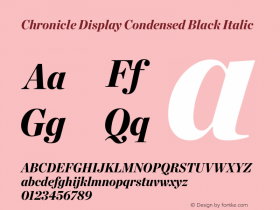 Chronicle Display Condensed Black Italic Version 1.301图片样张