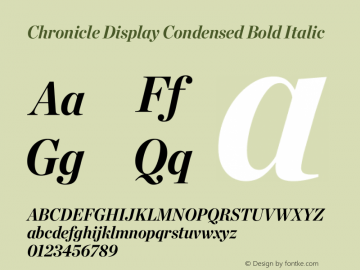 Chronicle Display Condensed Bold Italic Version 1.301图片样张