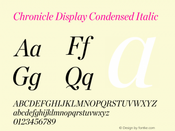 Chronicle Display Condensed Italic Version 1.301图片样张