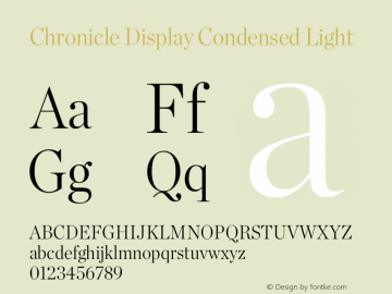 Chronicle Display Condensed Light Version 1.301图片样张