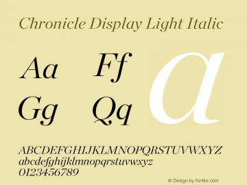 Chronicle Display Light Italic Version 1.301图片样张