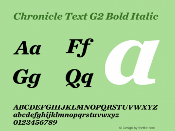 Chronicle Text G2 Bold Italic Version 1.301图片样张