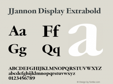 JJannon Display Extrabold Version 1.002; build 0004图片样张