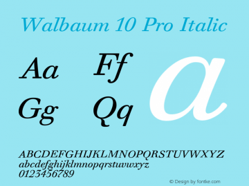 Walbaum10Pro-Italic Version 001.001图片样张