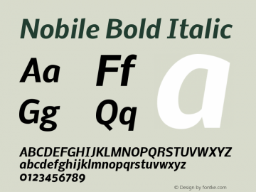 Nobile Bold Italic Version 1.000;PS 001.000;hotconv 1.0.38图片样张