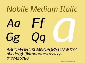 Nobile Medium Italic Version 1.000;PS 001.000;hotconv 1.0.38图片样张