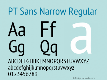 PT Sans Narrow Version 2.003W OFL图片样张