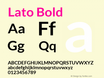 Lato Bold Version 1.104; Western+Polish opensource图片样张