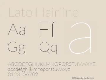 Lato-Hairline Version 1.104; Western+Polish opensource图片样张