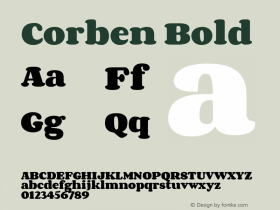 Corben Bold Version 1.101; ttfautohint (v1.6)图片样张