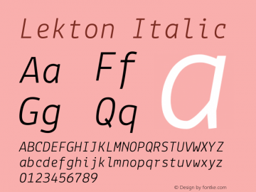 Lekton-Italic Version 3.000图片样张