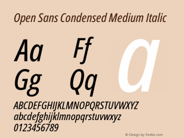 Open Sans Condensed Medium Italic Version 3.000图片样张