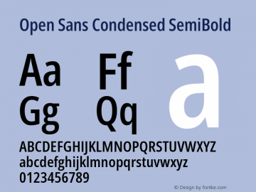 Open Sans Condensed SemiBold Version 3.000图片样张