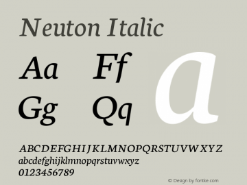 Neuton Italic Version 1.560图片样张