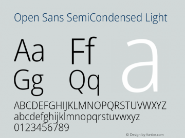 Open Sans SemiCondensed Light Version 3.000图片样张