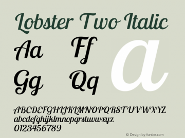 Lobster Two Italic Version 1.006图片样张