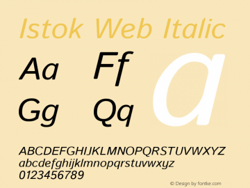 Istok Web Italic Version 1.0.2g图片样张