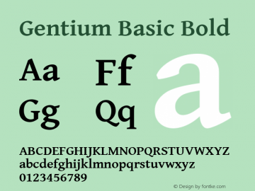 Gentium Basic Bold Version 1.102; 2013; Maintenance release图片样张