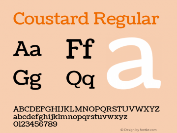 Coustard Regular Version 1.001图片样张