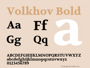 Volkhov Bold Version 1.010图片样张