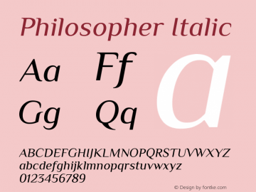Philosopher Italic Version 2.000图片样张
