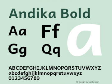 Andika Bold Version 6.101图片样张