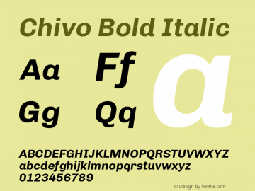 Chivo Bold Italic Version 1.007图片样张