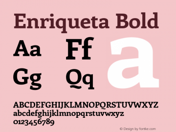 Enriqueta Bold Version 2.000图片样张