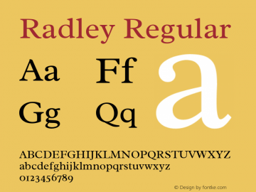 Radley Regular Version 1.003; ttfautohint (v1.6)图片样张